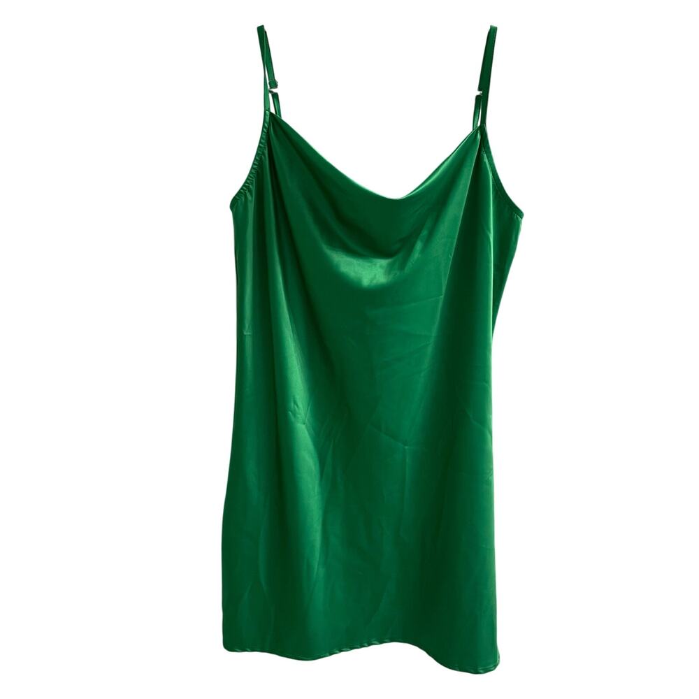 NWT Heiress Beverly Hills Green Satin Slip Dress